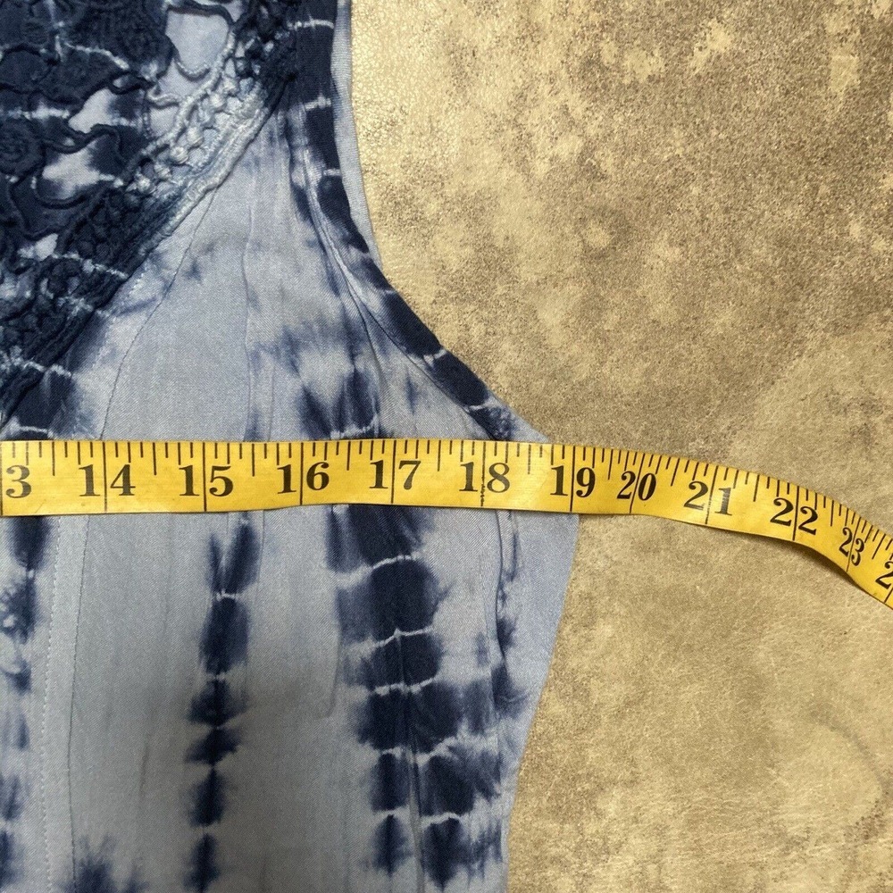 Studio West Dress Womens Size Medium Maxi Tie Dye Navy Blue Sleeveless - Picture 3 of 10